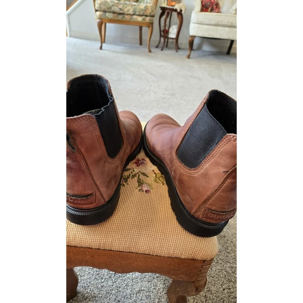 Sorel Chelsea Boots Womens 8 Brown Leather Waterproof Ankle Pull On